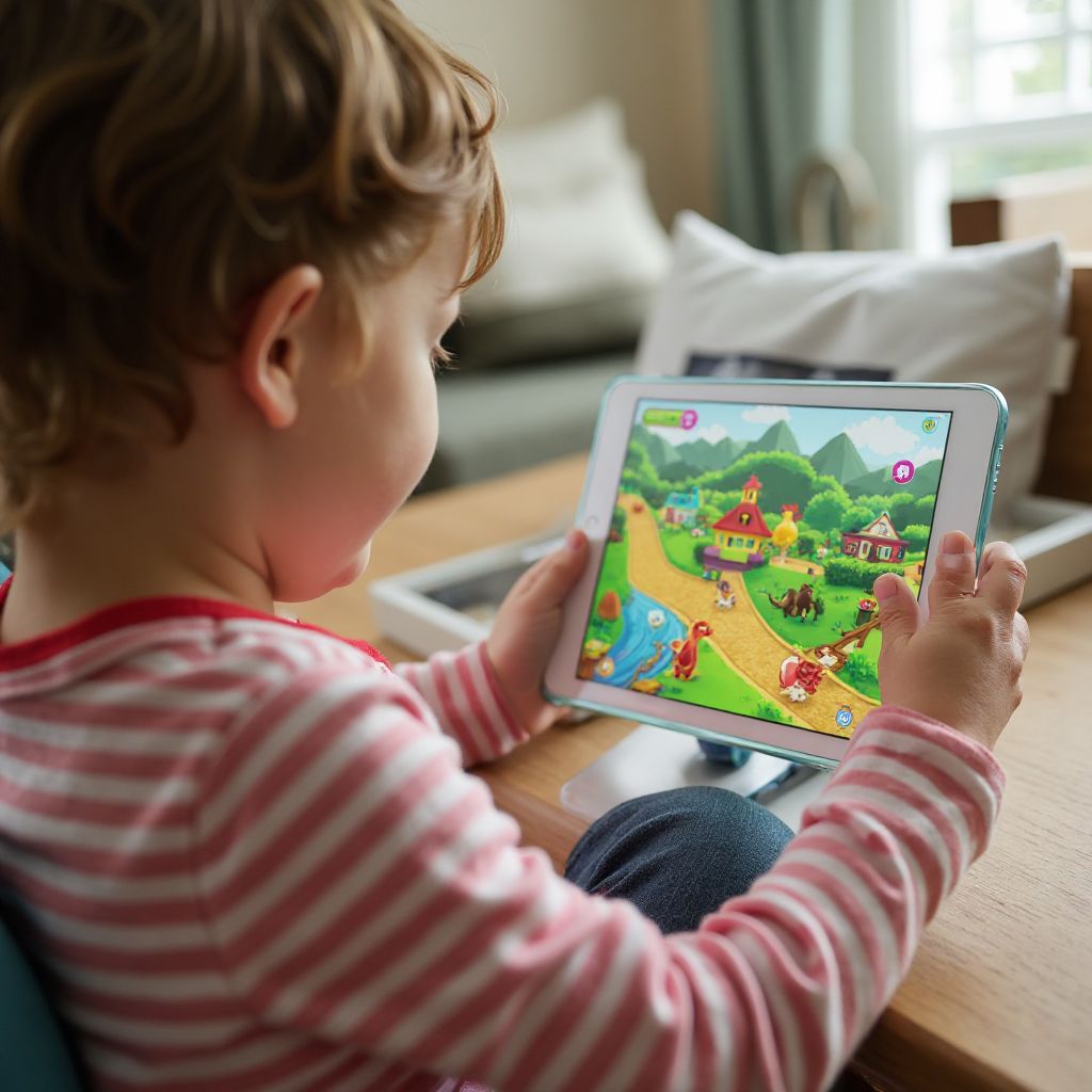 Un bambino che gioca in sicurezza