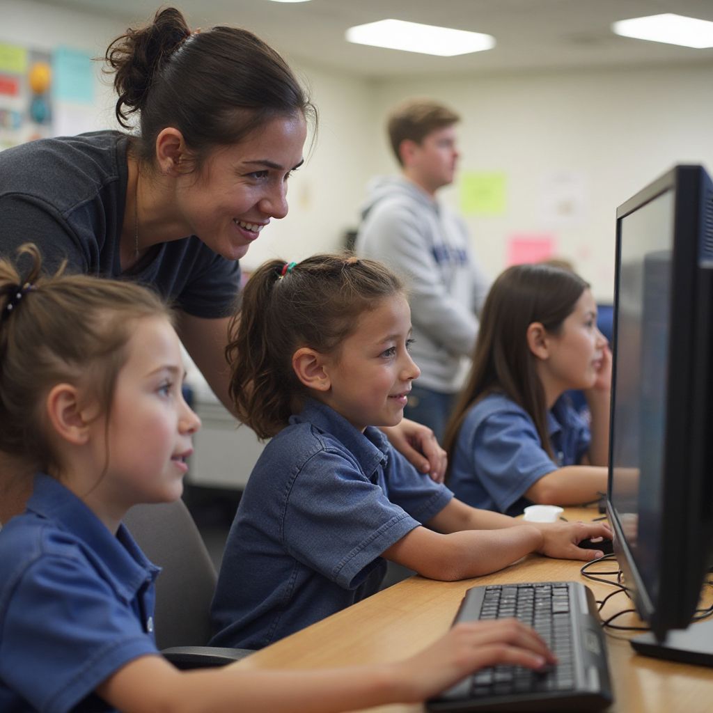 Un'insegnante con la sua classe